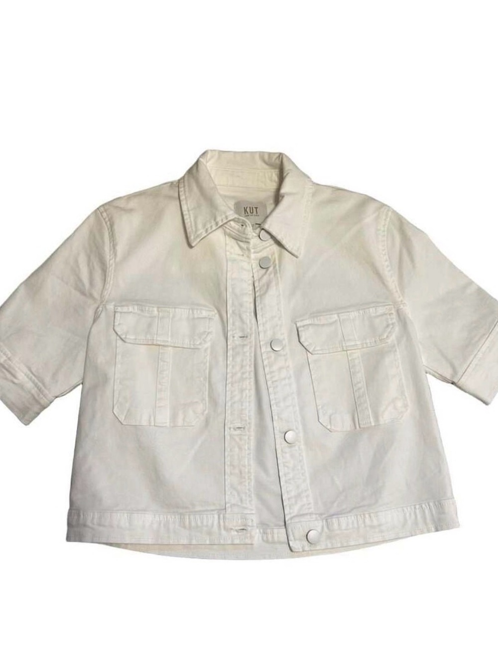 Kut From The Kloth White Short-Sleeve Denim Jacket